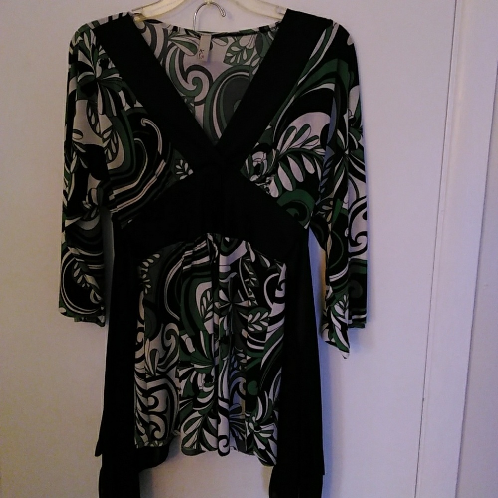 Green & Black 2 Piece Skirt Set